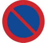Skylt som visar förbud mot att parkera